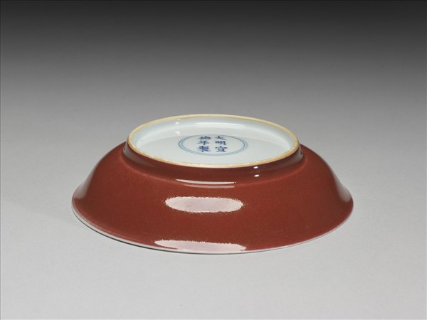 霽紅釉盤