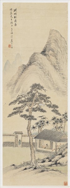 民國王仁治淵明松菊圖　軸