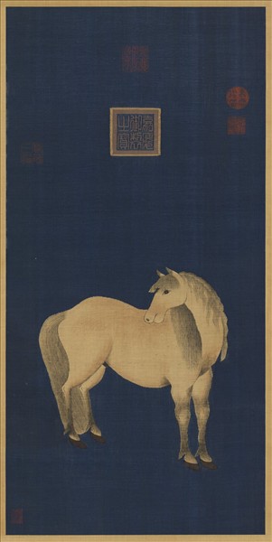 清嘉慶御製緙絲馬　軸