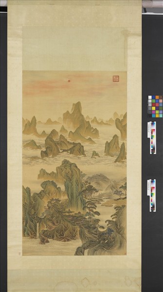 清高其佩海天出日圖　軸