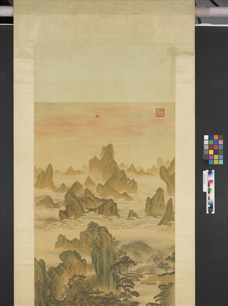 清高其佩海天出日圖　軸