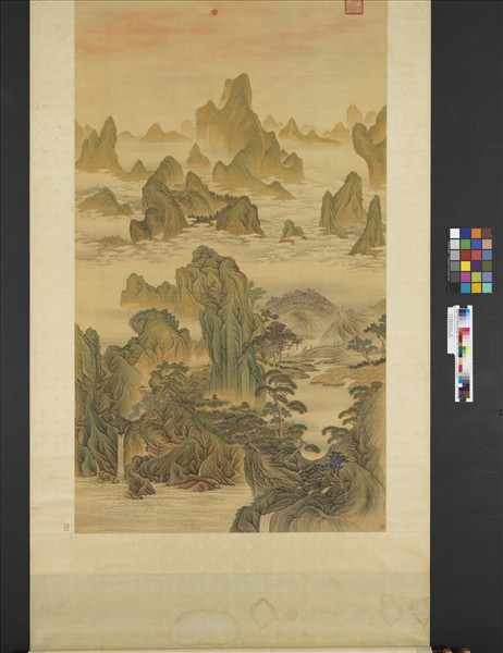 清高其佩海天出日圖　軸