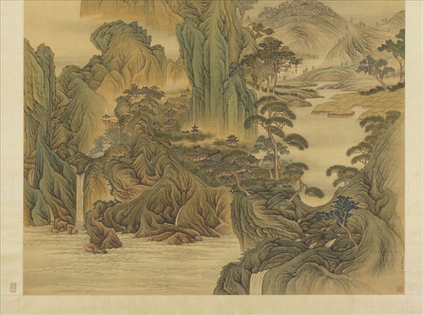 清高其佩海天出日圖　軸