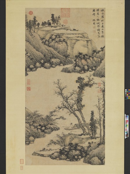 明沈周扁舟詩思圖　軸