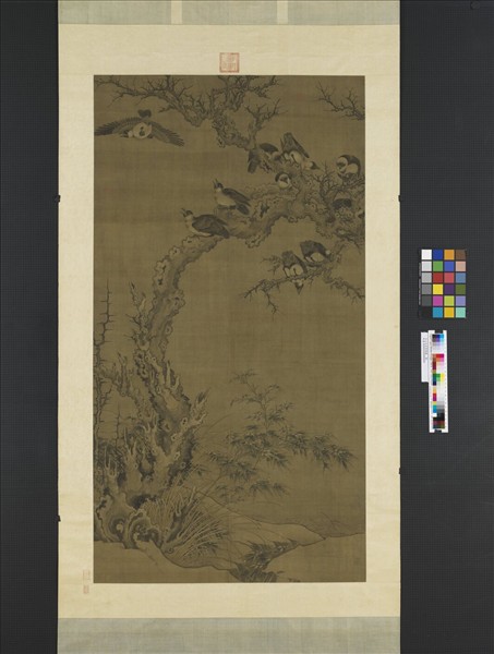 元人古木寒鴉圖　軸