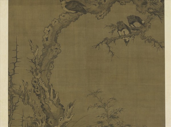 元人古木寒鴉圖　軸