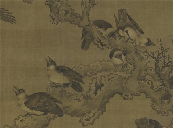 元人古木寒鴉圖　軸