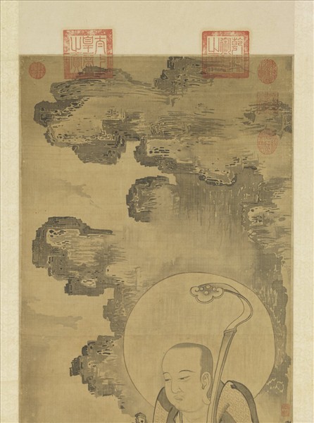 元人畫第十二畢那楂拉哈拔拉錣雜尊者　軸