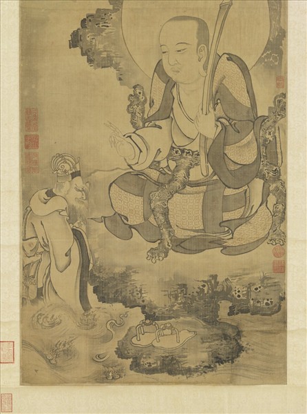 元人畫第十二畢那楂拉哈拔拉錣雜尊者　軸