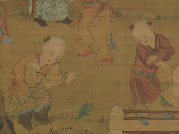 元人夏景戲嬰　軸