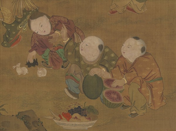 元人秋景戲嬰　軸