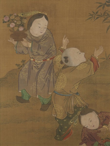 元人秋景戲嬰　軸