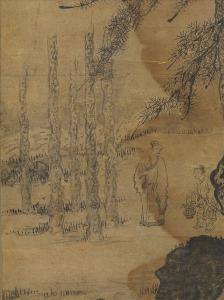 元人採芝圖　軸