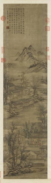 清曹夔音繪高宗御書范成大賣癡獃詞　軸