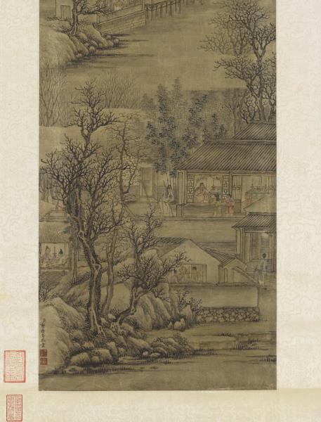 清曹夔音繪高宗御書范成大賣癡獃詞　軸