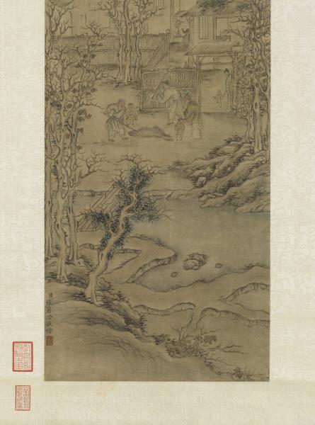 清張若澄繪高宗御書范成大打灰堆詞　軸