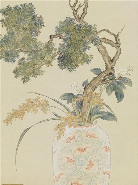 清汪承霈繪御製詩意百福繁生圖　軸