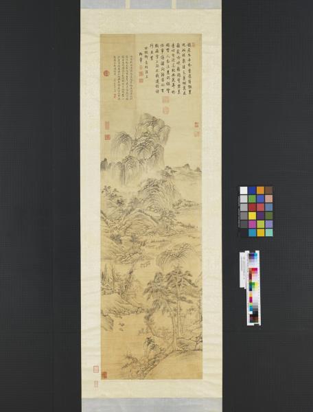 清鄒一桂繪詩意高宗御筆擬古詩　軸