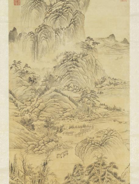 清鄒一桂繪詩意高宗御筆擬古詩　軸