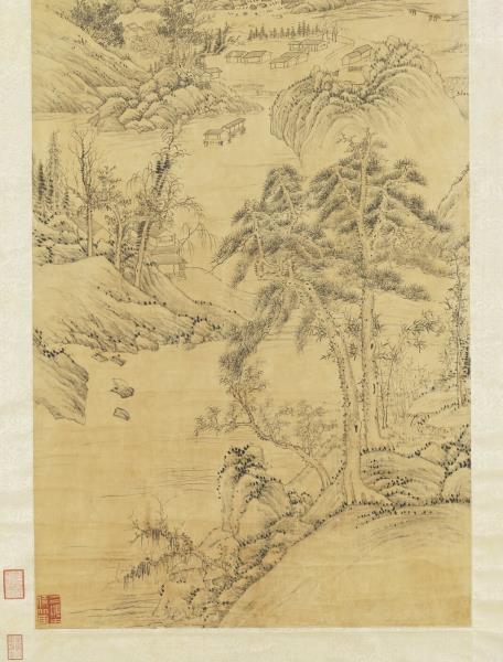 清鄒一桂繪詩意高宗御筆擬古詩　軸