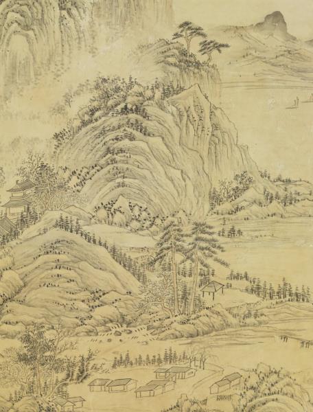 清鄒一桂繪詩意高宗御筆擬古詩　軸