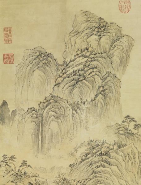 清鄒一桂繪詩意高宗御筆擬古詩　軸