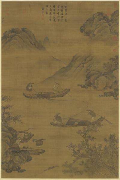 元唐棣煙波漁樂圖　軸