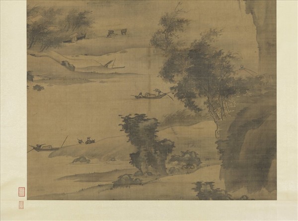 元人畫夏山甘雨　軸