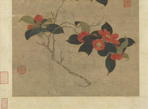 宋人山茶寫生　軸