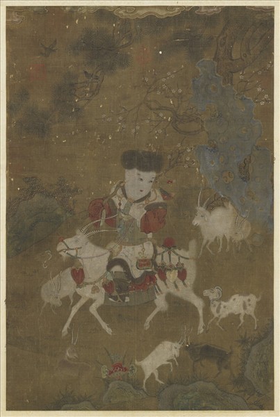 宋人山羊圖　軸