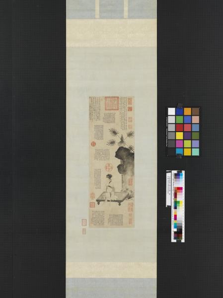 元趙孟頫吹簫士女圖　軸