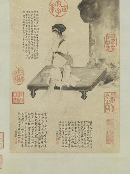 元趙孟頫吹簫士女圖　軸