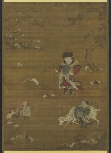 元陳仲仁百祥圖　軸