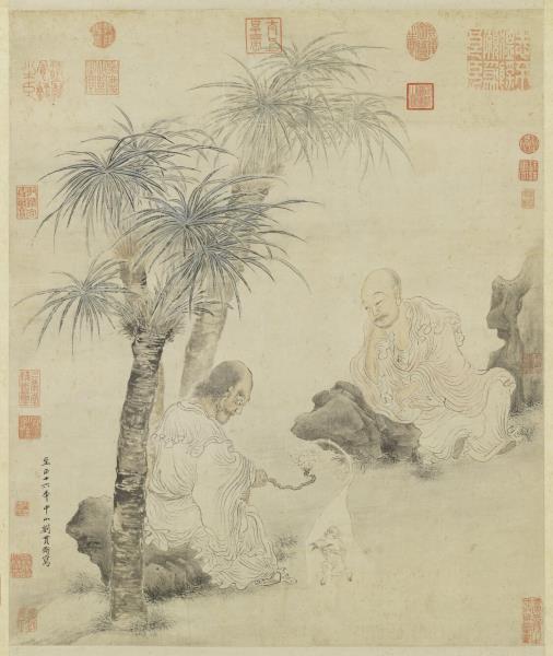 元劉貫道畫羅漢　軸