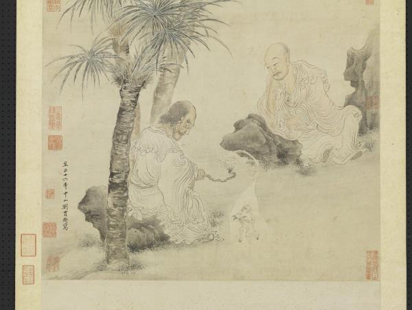 元劉貫道畫羅漢　軸