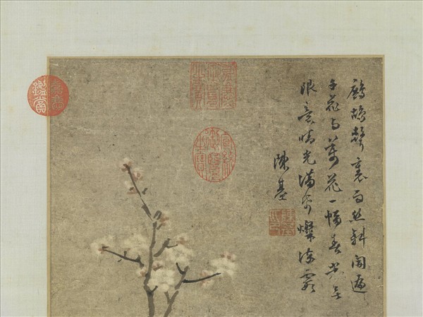 元商琦杏雨浴禽圖　軸