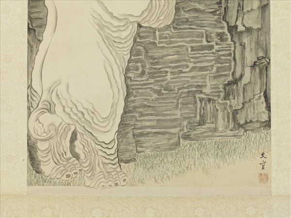 明文臺香象皈依圖　軸