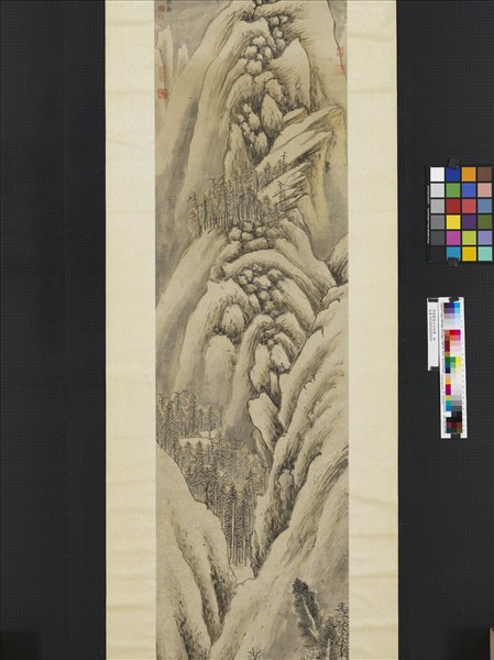 明錢穀雪山行旅圖　軸