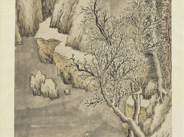 明錢穀雪山行旅圖　軸