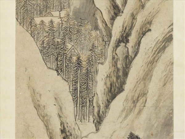 明錢穀雪山行旅圖　軸