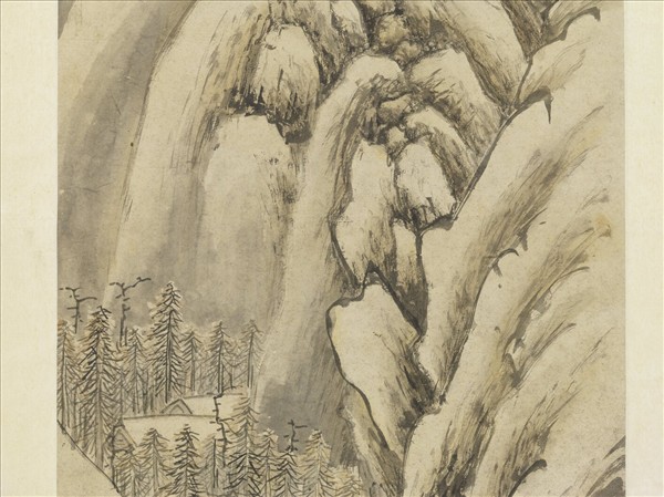 明錢穀雪山行旅圖　軸