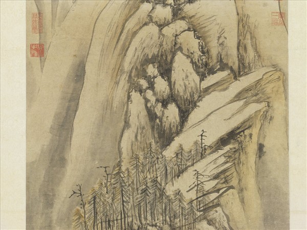 明錢穀雪山行旅圖　軸