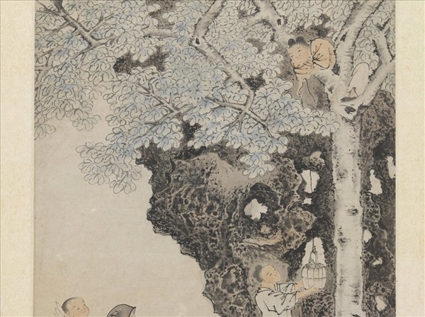 明錢穀洗桐圖　軸