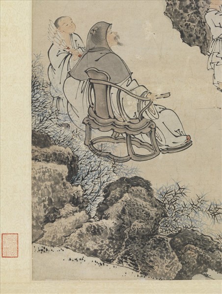 明錢穀洗桐圖　軸