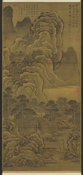 明王問畫山水　軸