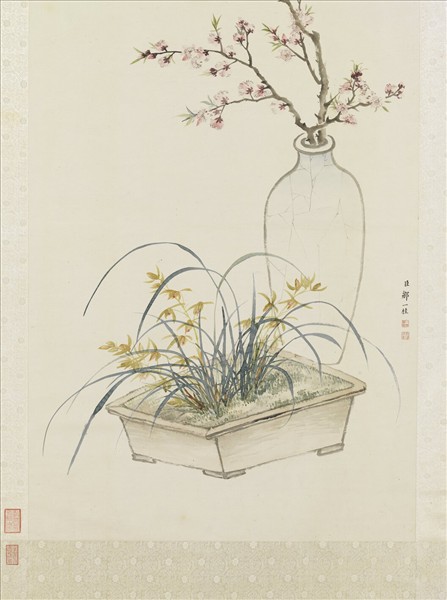 清鄒一桂畫花卉　軸