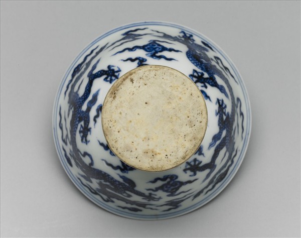 青花雲龍紋高足杯