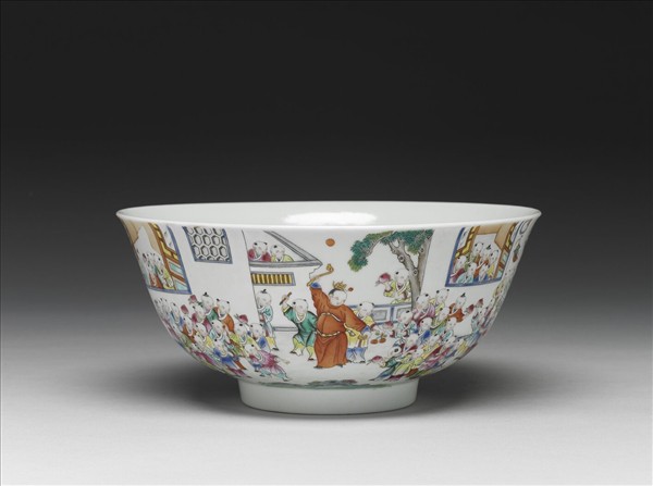 粉彩百子圖碗