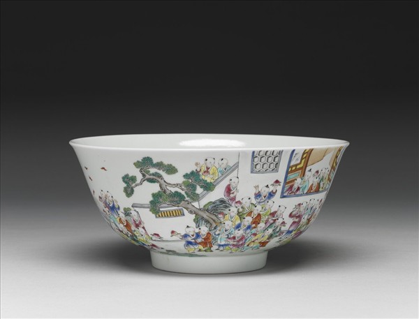 粉彩百子圖碗