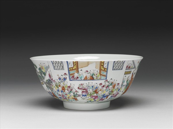 粉彩百子圖碗